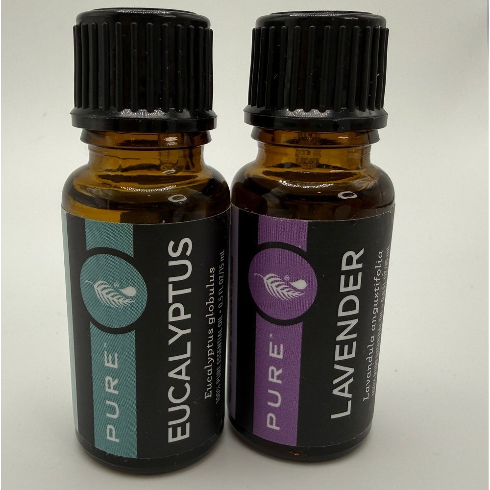 Pure Eucalyptus and Lavender Essential Oil Set 100% Pure 0.5 fl oz 15ml 2 Pack